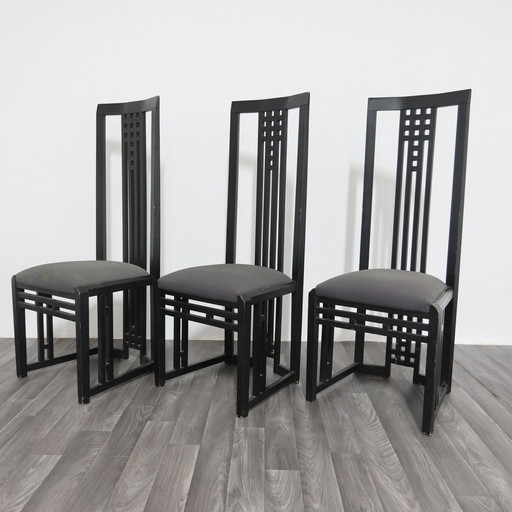 Fauteuils trônes en bois Giorgetti Tris, design moderne des années 1970