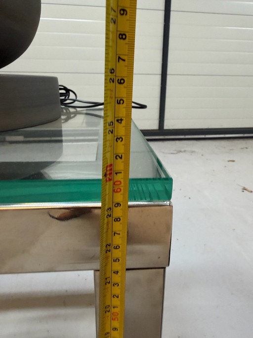 2x Side tables glass top