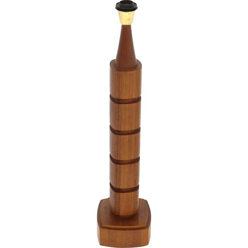 Scandinavische vintage teakhouten tafellampvoet, Zweden 1970