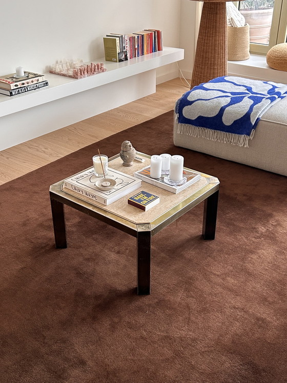 Image 1 of Vintage Fedam travertine coffee table