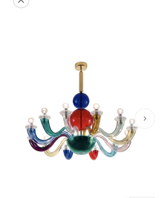Gio Ponti Venini 99.80 Murano glazen kroonluchter nieuw met garantie – Gold, Metal (photo 3 of 7)