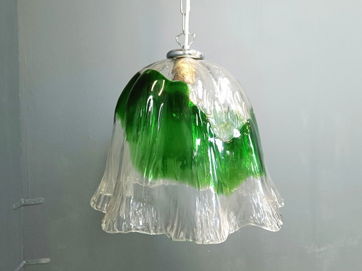 Lampe suspendue en verre de Murano, pour Mazzega, 1960s