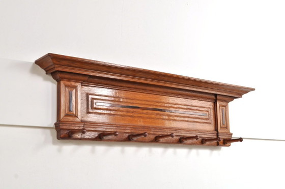 Antique Oak Coat Rack, 1890s – Wood (photo 3 of 12)