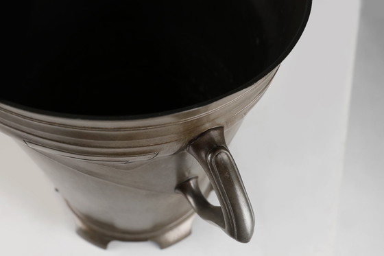 Image 1 of Art Nouveau Stamped Tin Wine or Champagne Cooler, Belgium, 1906