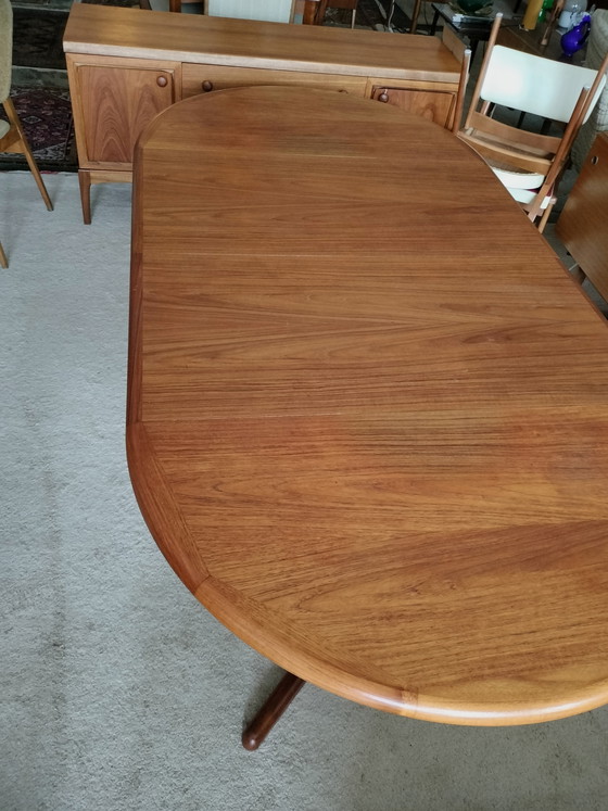 Image 1 of Vintage Danish teak extendable round dining table