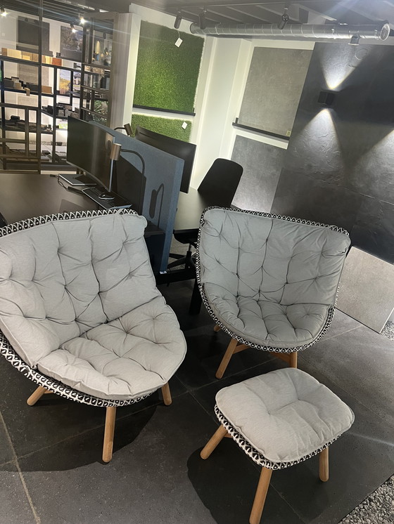 Image 1 of 5 x Dedon Ear Chair High + 2 x Dedon Hocker