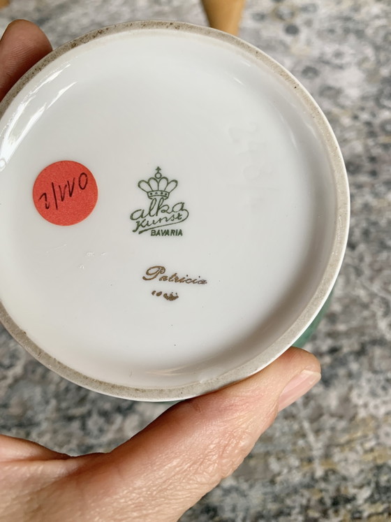 Rare Alka Kunst Bavaria lidded vase “Patricia” – Mid-Century collector's item with real gold (circa 1950s/60s) (photo 4 of 5)