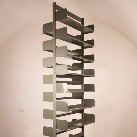 Lips Vago Mid Century Congresso Système d'Étagères Métalliques 1960 – Bibliothèques, polished steel (photo 17 of 26)