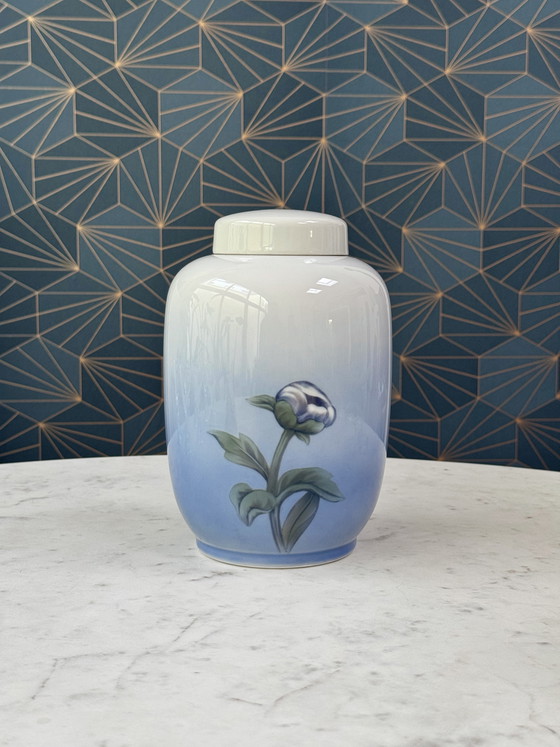 Image 1 of Royal Copenhagen Porcelain Jar with Lid, Hand-Painted Underglaze, 24 cm 