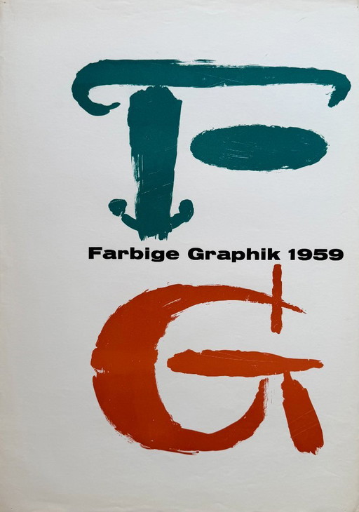 Anoniem, Kestner Gesellschaft Hannover, 1959, Vintage Tentoonstellingsposter, Gedrukt in Duitsland