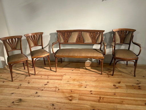 Conjunto de salón Josef & Jacob Kohn Art Nouveau Viena