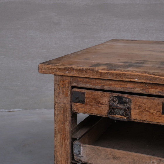 Image 1 of Antiek Engels Bakkers Werkblad of Keuken Eiland Tafel