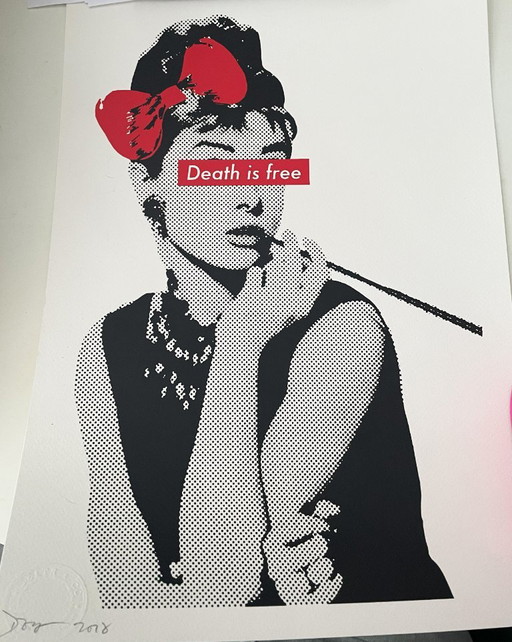 DEATH NYC (1979) - Audrey Hepburn – lithos zeefdrukken, Paper