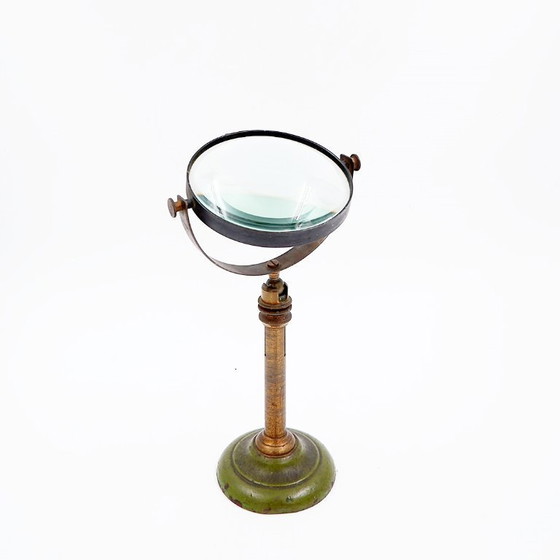 Image 1 of Große Physiklabor-Linse, altes wissenschaftliches Instrument, 19. Jahrhundert