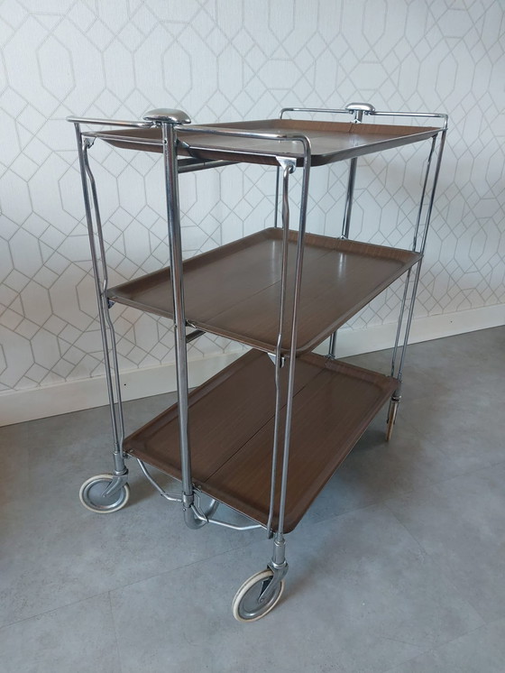 Image 1 of Vintage folding serving trolley