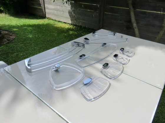Image 1 of Bathroom set in lucite and chrome-plated brass, "Pangaud Collon" edition, France, 1970s
