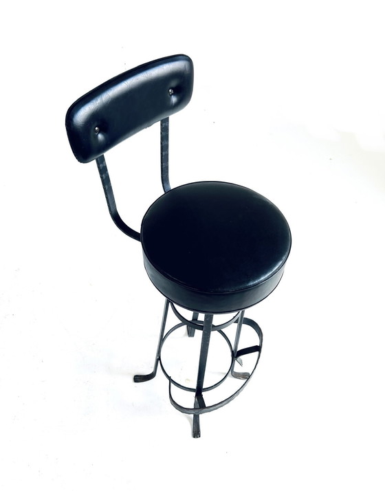Image 1 of 6x Vintage Barstool Wrought Iron '60