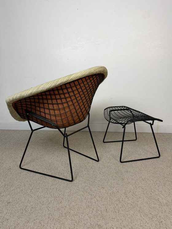 Image 1 of DIAMOND CHAIR & OTTOMAN HARRY BERTOIA POUR KNOLL