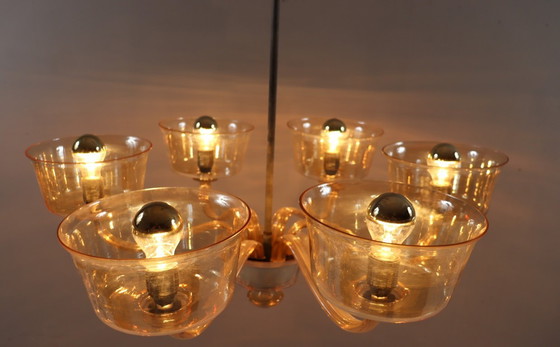 Image 1 of Kroonluchter/plafondlamp van Paolo Venini, Murano, Italië, jaren 60