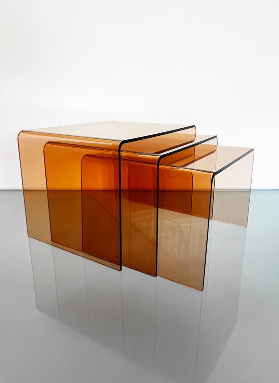 Vintage Mimiset Roche Bobois Michel Dumas – Bijzettafels, Plexiglass (photo 3 of 9)