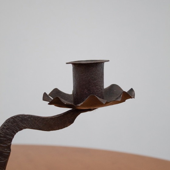 Image 1 of Coppia di portacandele brutalisti in ferro