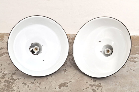 Ensemble de Lampes Industrielles Reluma, années 1940 – Suspensions, Metal (photo 9 of 10)