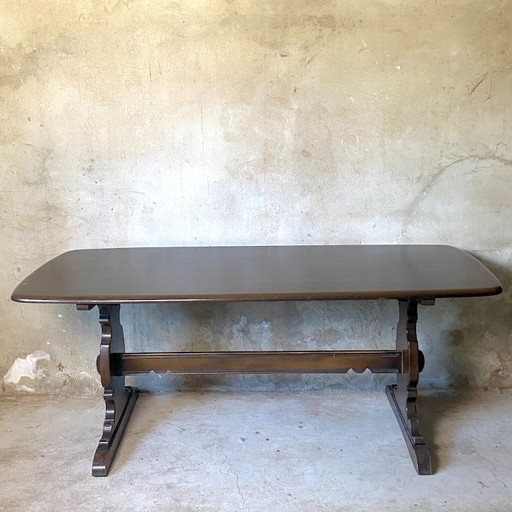 Rustic vintage 1960s solid elm table