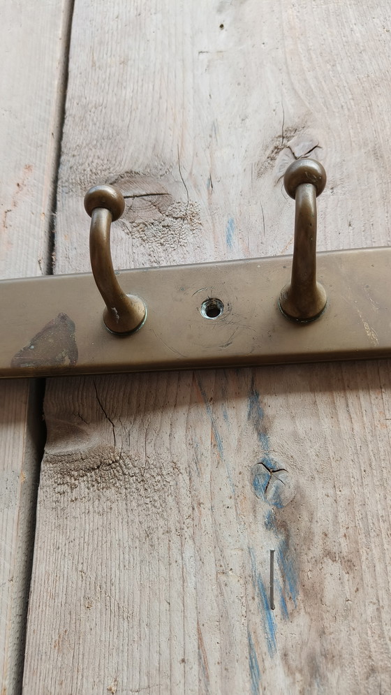 Image 1 of Industriële Zwaar Koperen Vintage Kapstok