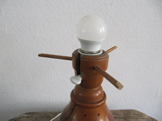 Antique Brazilian Art Deco Butterfly Wood lamp, Table lamps, Brown (photo 10 of 15)