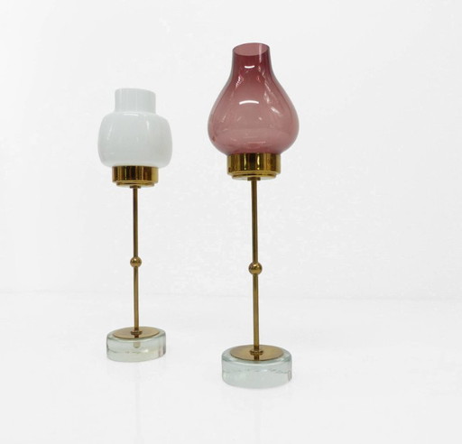 Pair of Scandinavian candleholders Gunnar Ander for Ystad Metall, Sweden 1950-1960