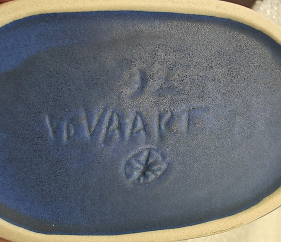 Jan Van Der Vaart – Vase en céramique bleue – Design hollandais – Vintage – Ceramic (photo 7 of 12)