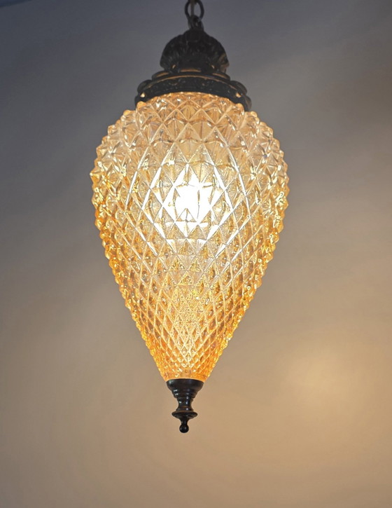 Image 1 of Pineapple midcentury crystal pendant