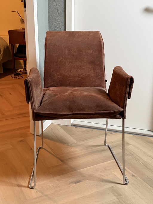 6 KFF leather design dining chairs