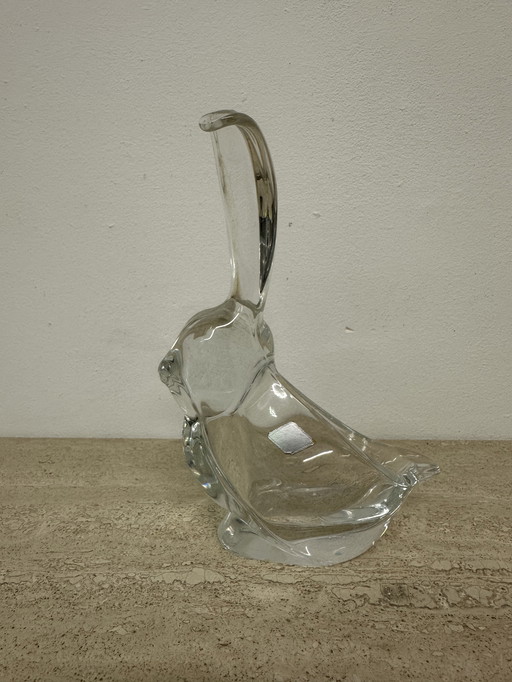 Vannes Le Chatel Crystal Rabbit Ash Tray / Bowl , 1970S , France