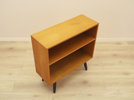 Ash veneered shelving unit by Hjørnebo with angled legs, Danish design, 1960s – Bookcases, Wood (photo 6 of 11)