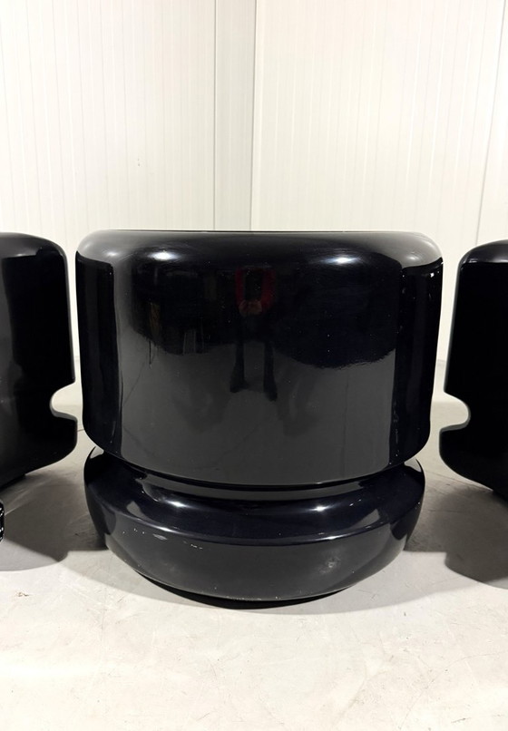 Image 1 of Vasi neri divisori per ambienti di Luigi Colani, anni '70