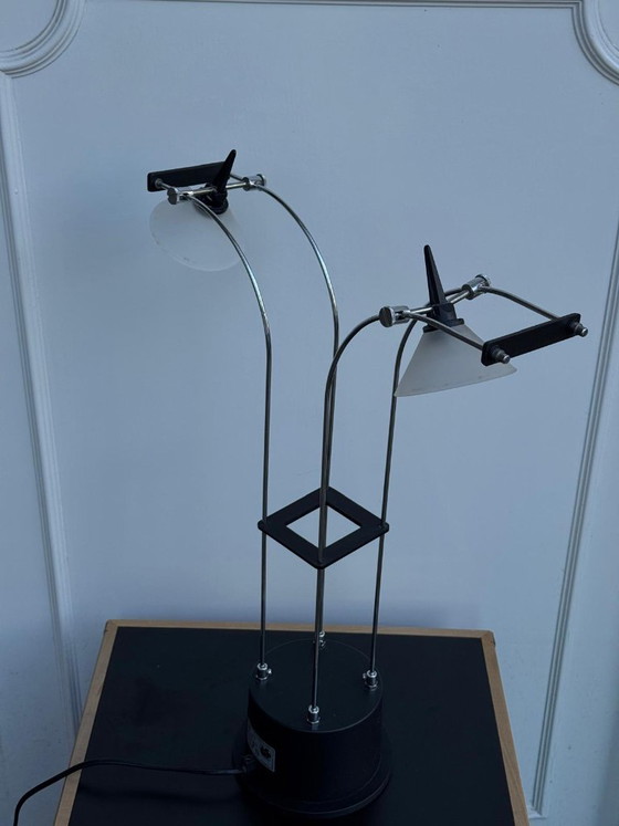 Lampe de table postmoderne de Fuder, Allemagne, années 1980 – Glass, Metal (photo 7 of 10)