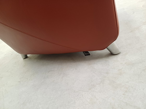 Image 1 of Leolux Dolcinea Sessel (2 Stück) Leder Senso 4100 Rust Alu poliert Stuhlbeine