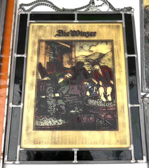 Collection of decorative stained glass panels – Germany, ca. 1955–1975