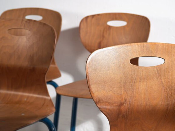 Vintage school chairs (c.1950). Set of 4 pieces – Side chairs, Iron, Industrieel (photo 12 of 22)