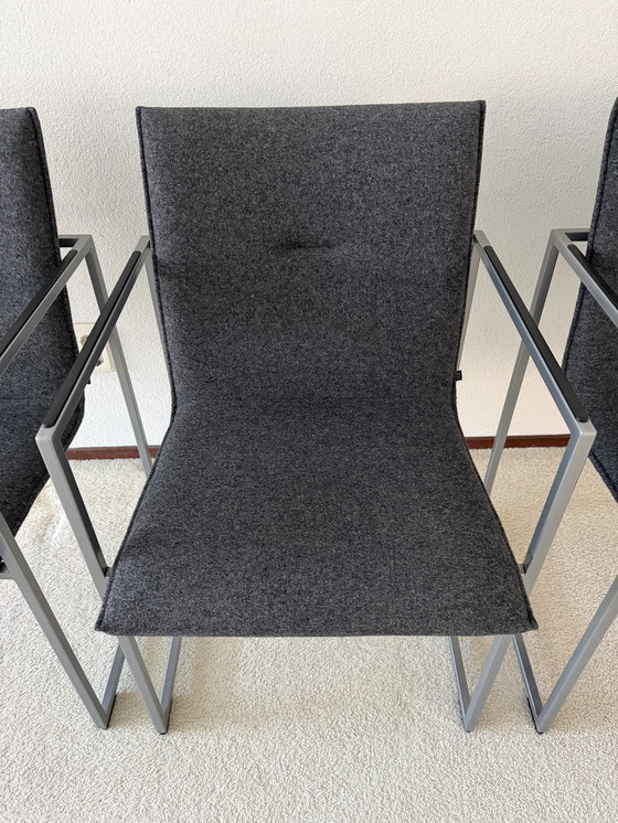 Image 1 of Set di 4 sedie da pranzo Arco Frame. Tessuto Divina melange 170 grigio.