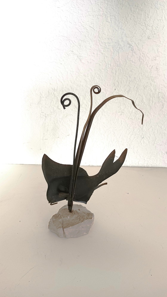 Image 1 of Pesce di rame degli anni Sessanta su roccia