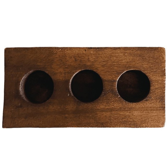 Image 1 of Portacandele vintage in legno massello di teak, metà secolo, anni '70