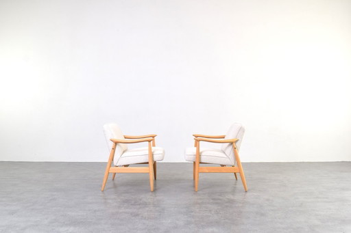 Fauteuils lounge style Mid-Century par J. Kędziorek, années 1960, lot de 2