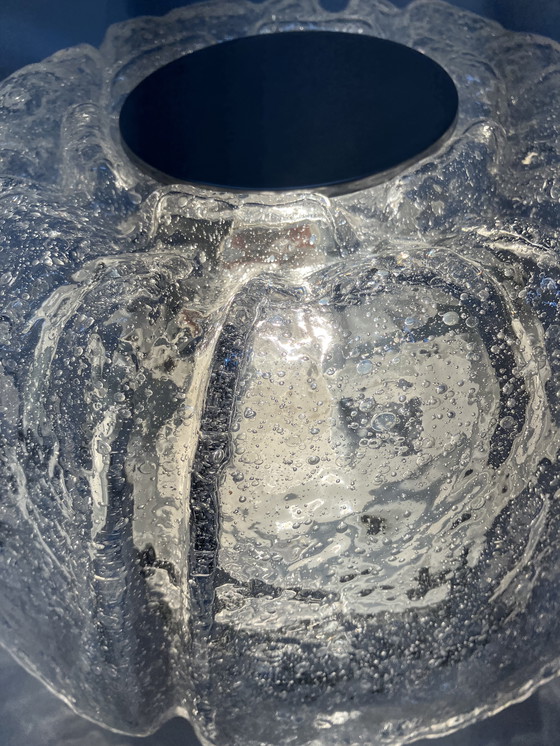 Image 1 of Plafonnier vintage en verre glacé Helena Tynell Glashütte Limbourg