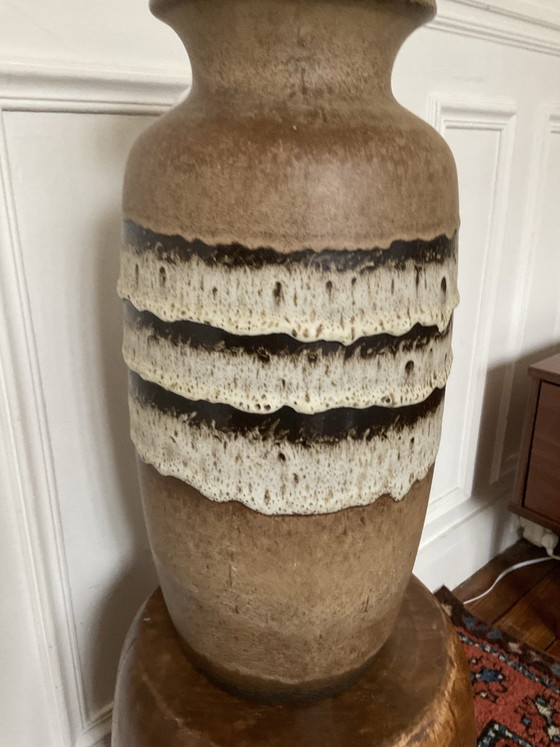 Large ceramic vase West Germany Scheurich 287-45, vintage 70s design ceramic, Black (photo 14 of 14)