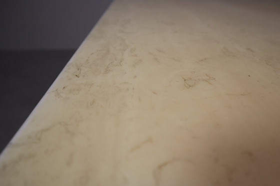 Image 1 of  Esstisch aus Travertin mit skulpturalem Sockel, Italien 1960er Jahre