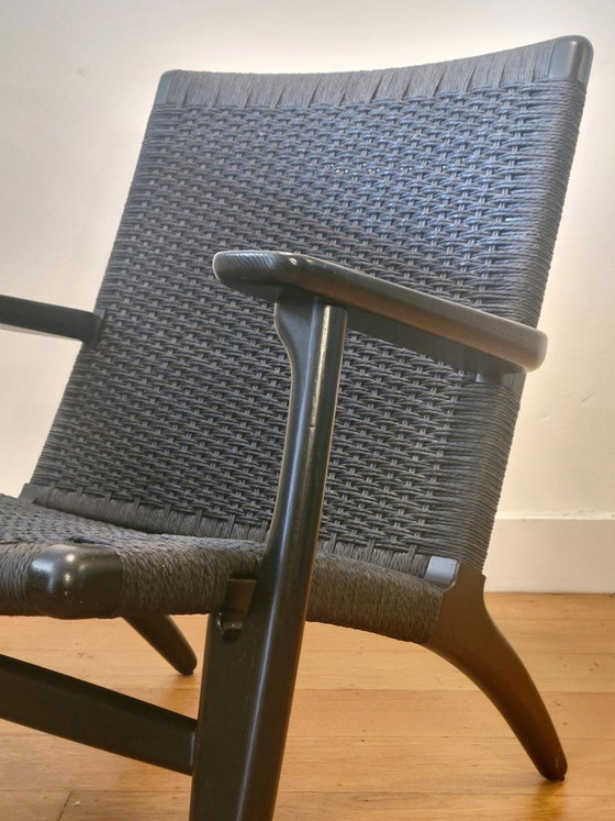 Hans J. Wegner CH25 Lounge Chair Voor Carl Hansen & Søn In Zwart Eiken. – Fauteuils, Wood, Vintage (photo 11 of 11)