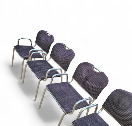 4 x black upholstery Castiglietta dining Chairs by Castiglioni for Zanotta / Italy 1960s (photo 9 of 26)