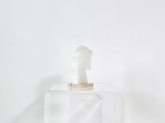 Vintage Onyx Horse Head, Decorative Natural Stone Bookend, Sculpture, Crystal, Transparent, Modern (photo 7 of 11)